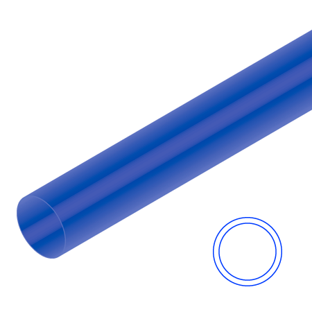 Raboesch Tube en styrène transparent - rond - 33cm - bleu
