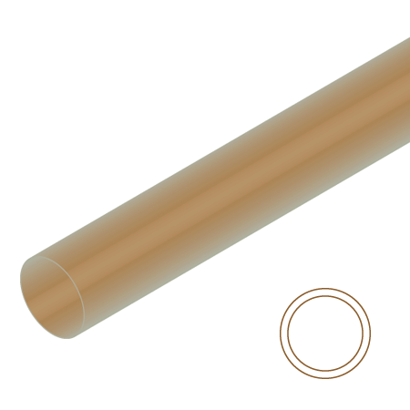 Raboesch Tube en styrène transparent - rond - 33cm - brun