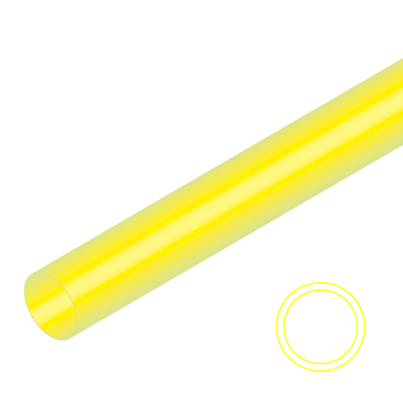 Raboesch Tube en styrène transparent - rond - 33cm - jaune