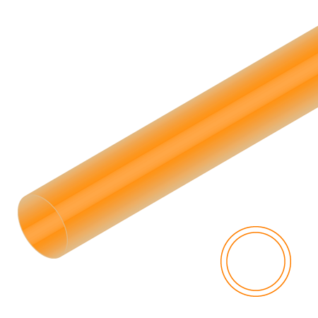 Raboesch Tube en styrène transparent - rond - 33cm - orange
