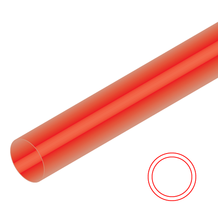 Raboesch Tube en styrène transparent - rond - 33cm - rouge