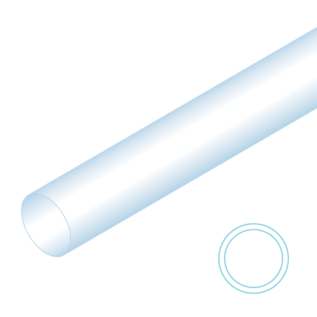 Raboesch Tube en styrène transparent - rond - 33cm - incolore