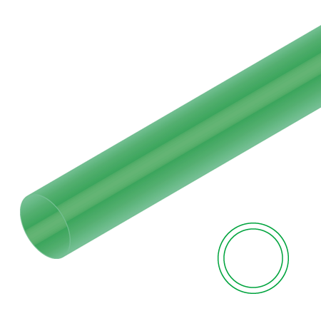 Raboesch Tube en styrène transparent - rond - 33cm - vert