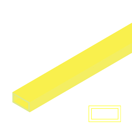 Raboesch Tube en styrène transparent - rectangle - 33cm - jaune