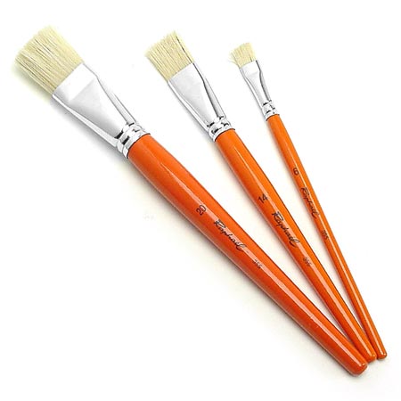 Raphael Fun - brush series 355 - white hog bristle - flat - short handle