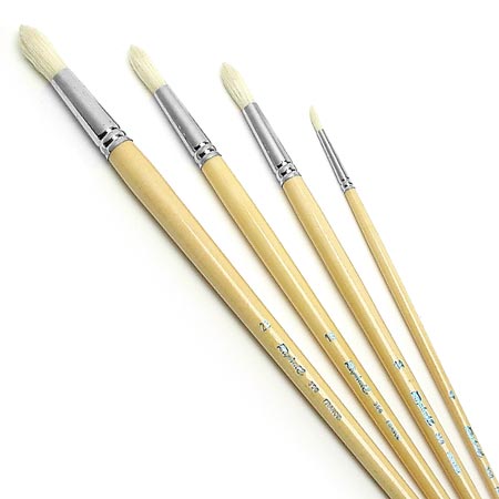 Raphael D'Artigny - brush series 358 - white interlocked hog bristle - round - long handle