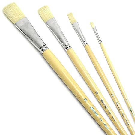 Raphael D'Artigny - brush series 359 - white interlocked hog bristle - flat - long handle