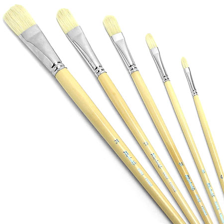 Raphael D'Artigny - brush series 3592 - white interlocked hog bristle - filbert - long handle