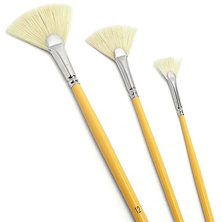 Raphael Etude - brush series 3695 - white hog bristle - fan - long handle