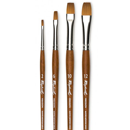 2 Natural Flat Raphael Precision 8534 Short Handle Brush