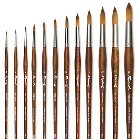 Raphael Précision - brush series 8900 - synthetic fibres sable imitation - round - long handle