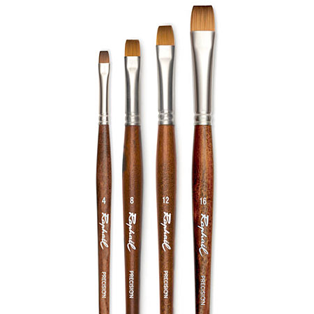 Raphael Précision - brush series 8938 - synthetic fibres sable imitation - bright flat - long handle