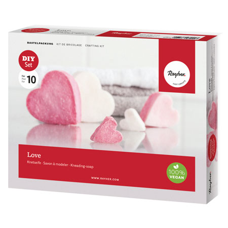 Rayher DIY Set Love - kneading soap kit - soap, coloured fragrances & cutters