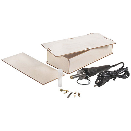 Rayher Coffret en bois - 1 pyrograveur & 5 pointes assorties
