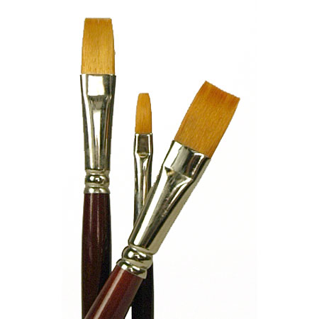 Rekab Brush series 123 - golden synthetic - flat - short handle
