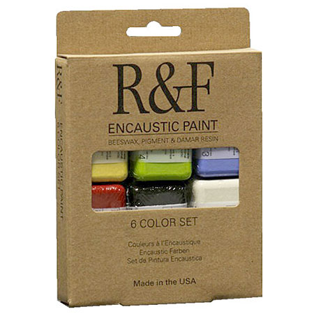 R&F Encaustic - 6 Color Set - 6 assorted 40ml cakes of encaustic paint