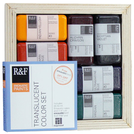 R&F Encaustic - set of 6 encaustic colours (40ml) + 1 bord