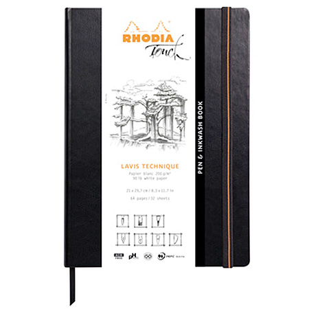 Rhodia Touch Pen&Inkwash Book - drawing book - hard cover - 32 sheets 200g/m²
