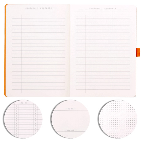Rhodia Rhodiarama Goalbook - carnet dos carré collé - 240 pages blanches 90g/m² - 21x14.8cm (A5) - réglure dot - couverture souple en simili cuir