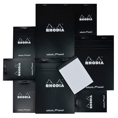Rhodia DotPad Noir - bloc agrafé - 80 feuilles microperforées détachables