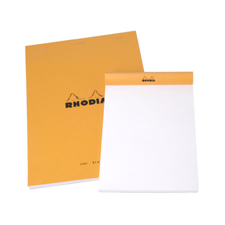 Rhodia Oranje Blok - kops geniet - 80 uitscheurbare bladen - 80gr/m² - effen