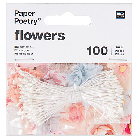 Rico Design Paper Poetry Flowers - pakje van 100 bloemmeeldraden