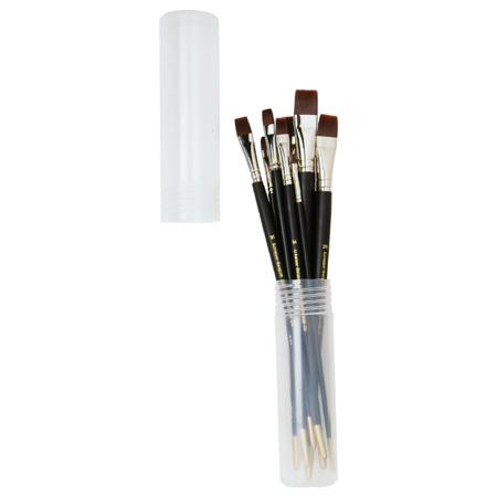 Schleiper Telescopic plastic case - assorted long handled brushes - synthetic fibres - flat (2047)