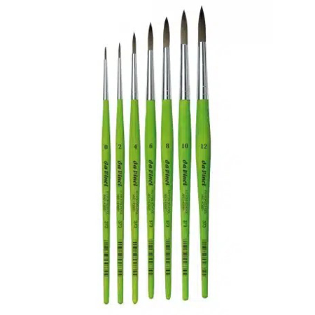Da Vinci Fit Synthetics - set de 7 pinceaux - fibres synthétiques - forme ronde - manche court