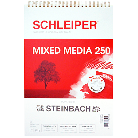 Schleiper Mixed Media - wirebound pad - 40 sheets 250g/m²