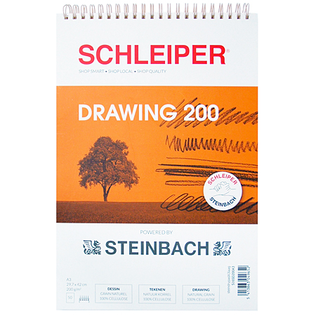 Schleiper Drawing - Powered by Steinbach - wirebound drawing pad - 50 sheets 200g/m²