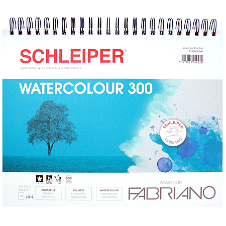Schleiper Watercolour - wirebound pad - 20 sheets 300g/m²