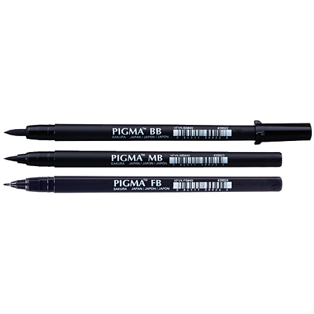 Sakura Pigma Brush Pen - feutre à encre pigmentée - pointe pinceau souple - noir