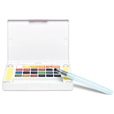 Sakura Koi Watercolour Pocket Field Sketch Box - fijne aquarelverf - plastic doos - assortiment van halve napjes