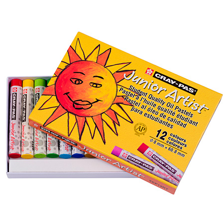 Sakura Cray-Pas Junior Artist - kartonnen doos - assortiment van 12 oliepastels