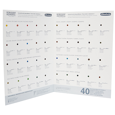 Schmincke Hordam Aquarell Supergranulation Dot Card - stalenkaart - 40 granulaatkleuren