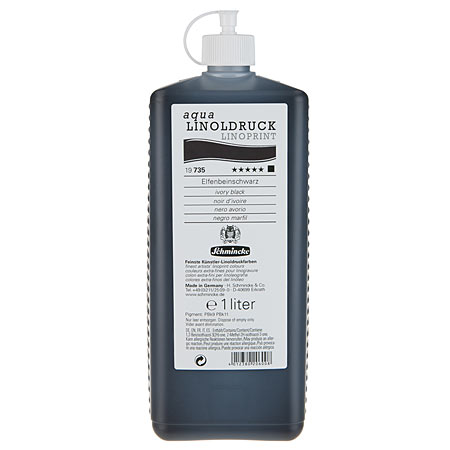 Schmincke Aqua Lino - drukinkt op waterbasis - fles 1l - ivoorzwart