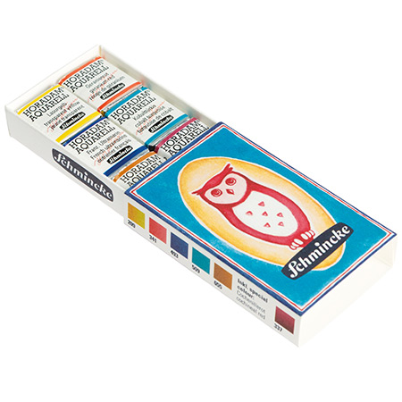 Schmincke Horadam Matchbox - extra-fijne aquarelverf - kartonnen etui - 6 halve napjes