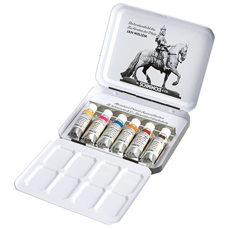 Schmincke Horadam - Retro Line Travel Set Jan Wellem - extra-fijne aquarelverf - metalen doos - 6 tubes 5ml