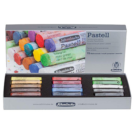 Schmincke Kartonnen doos - assortiment van verfijnd pastels extra-zacht
