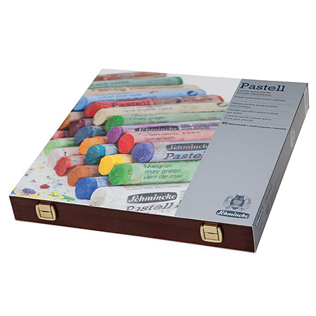Schmincke Coffret en bois - assortiment de pastels surfins extra-tendres