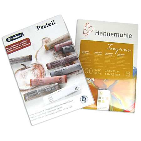 Schmincke Pastel set - 9 assorted soft pastels & 1 pad of 20 sheets Ingres paper 100g/m² (14,8x21cm)