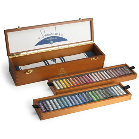 Schmincke Pastel Travel Set - retro wooden box - 48 assorted pastels