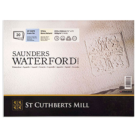 Waterford Aquarelblok - 20 vellen 100% katoen - 300gr/m² - 4-zijdig gelijmd - fijne korrel
