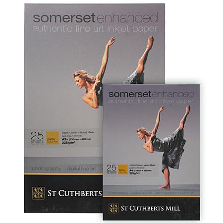 Somerset Enhanced - 100% katoen papier voor digitale print - 225gr/m² - doosje 25 vellen - gesatineerd