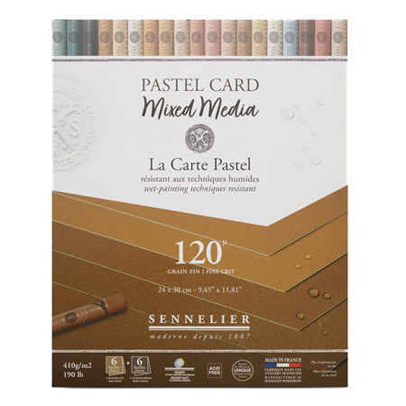 Sennelier La Carte Pastel - pastel & mixed media pad - 12 sheets 410g/m² - 24x30cm - fine grit