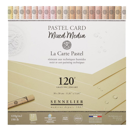 Sennelier La Carte Pastel - pastel & mixed media blok - 12 vellen 410gr/m² - 30x30cm - fijne korrel