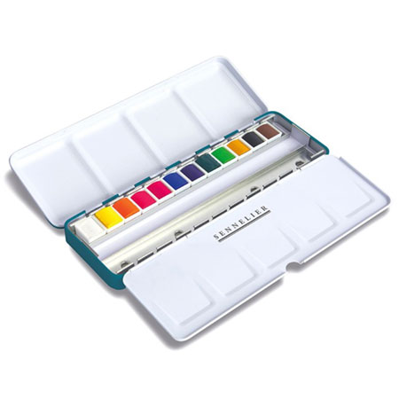 Sennelier La Petite Aquarelle - aquarelle fine - boîte en métal - 12 demi-godets