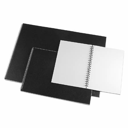 Seawhite Classic - wire-bound sketchbook - black calf grain cover - 30 sheets
