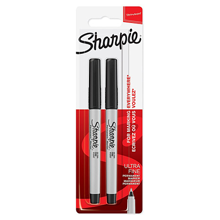 Sharpie Set van 2 permanente markers - ultra-fijne punt - zwart