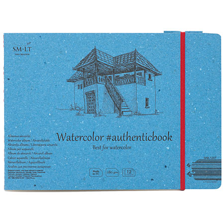 SM-LT Art #authenticbook - album aquarelle - couverture carton - 12 feuilles 280g/m² - 24,5x17,6cm - grain torchon